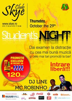 Student’s Night in Club Skye din Iasi