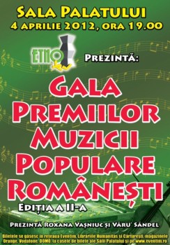 Gala Premiilor Muzicii Populare Româneşti la Sala Palatului din Bucureşti