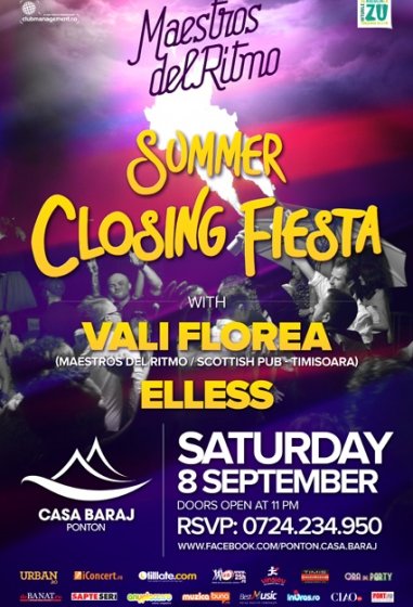 „Summer Closing Fiesta” la Ponton Casa Baraj din Crivaia