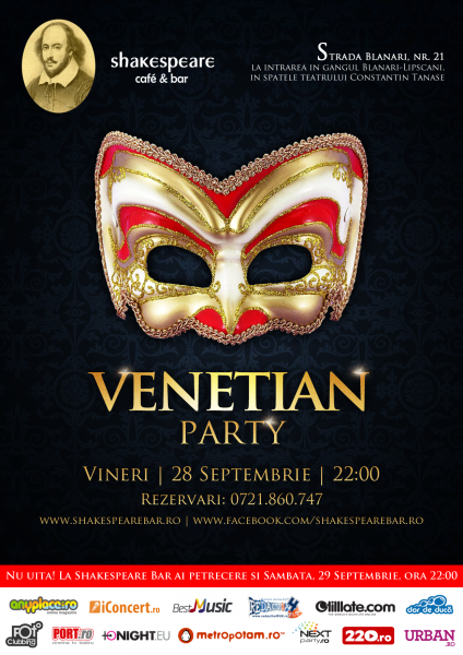 Venetian Party în Shakespeare Bar din Bucureşti