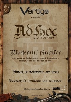 afis Ad Hoc- Blestemul piratilor_Bucuresti