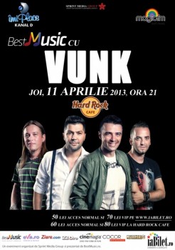 Concert VUNK în Hard Rock Cafe din Bucureşti (CONCURS)