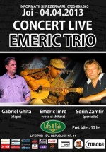 Concert Emeric Trio în LifePub din Timişoara