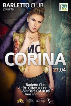 Concert Corina în Barletto Club din Bucureşti