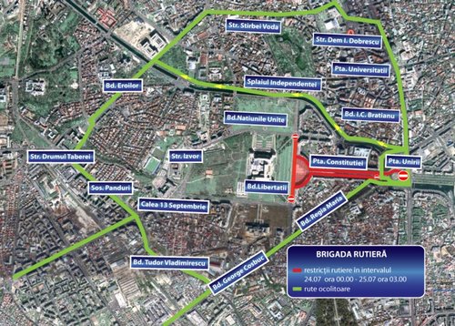 Harta restrictii circulatie pentru concertul Iron Maiden la Bucureşti