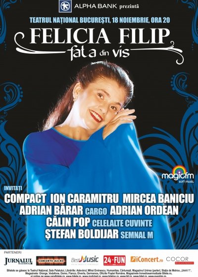 Concert Felicia Filip – „Fata din Vis” la Teatrul Naţional din Bucureşti