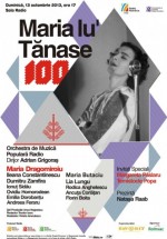 Centenar Maria Tănase la Sala Radio din Bucureşti
