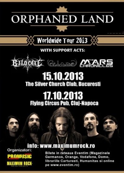 Concerte Orphaned Land la Bucureşti şi Cluj-Napoca