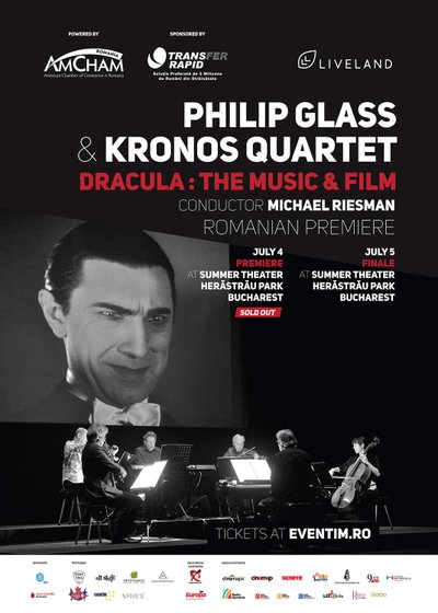 Concert Philip Glass & Kronos Quartet – „Dracula: Muzica și Filmul” – la Teatrul de Vară Herăstrău din Bucureşti