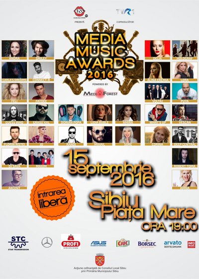 Media Music Awards 2016 în Piaţa Mare din Sibiu