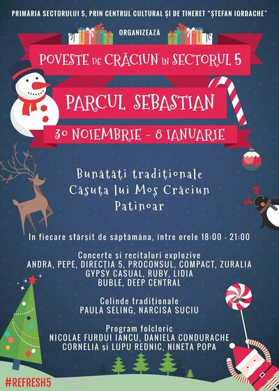 Poveste de Crăciun în Parcul Sebastian din Bucureşti