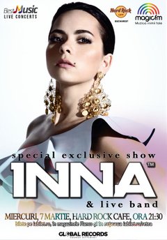 poster-afis Concert INNA la Hard Rock Cafe din Bucuresti (2018)