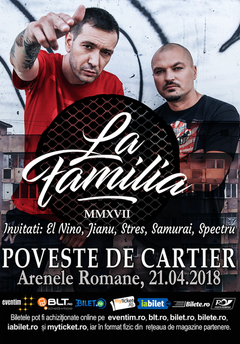 poster-afis Concert La Familia la Arenele Romane din Bucuresti (2018)