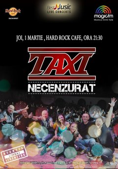 poster-afis Concert Taxi la Hard Rock Cafe din Bucuresti (2018)