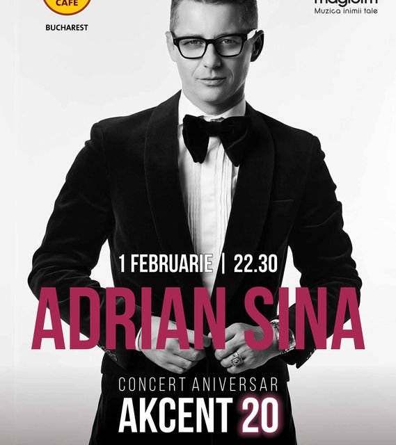 Poster Afis Concert Adrian Sina Aniversare 20 Ani Hard Rock Cafe Bucuresti Februarie 2019