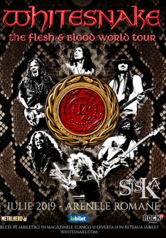 poster-afis Concert Whitesnake la Arenele Romane din Bucuresti (2019)