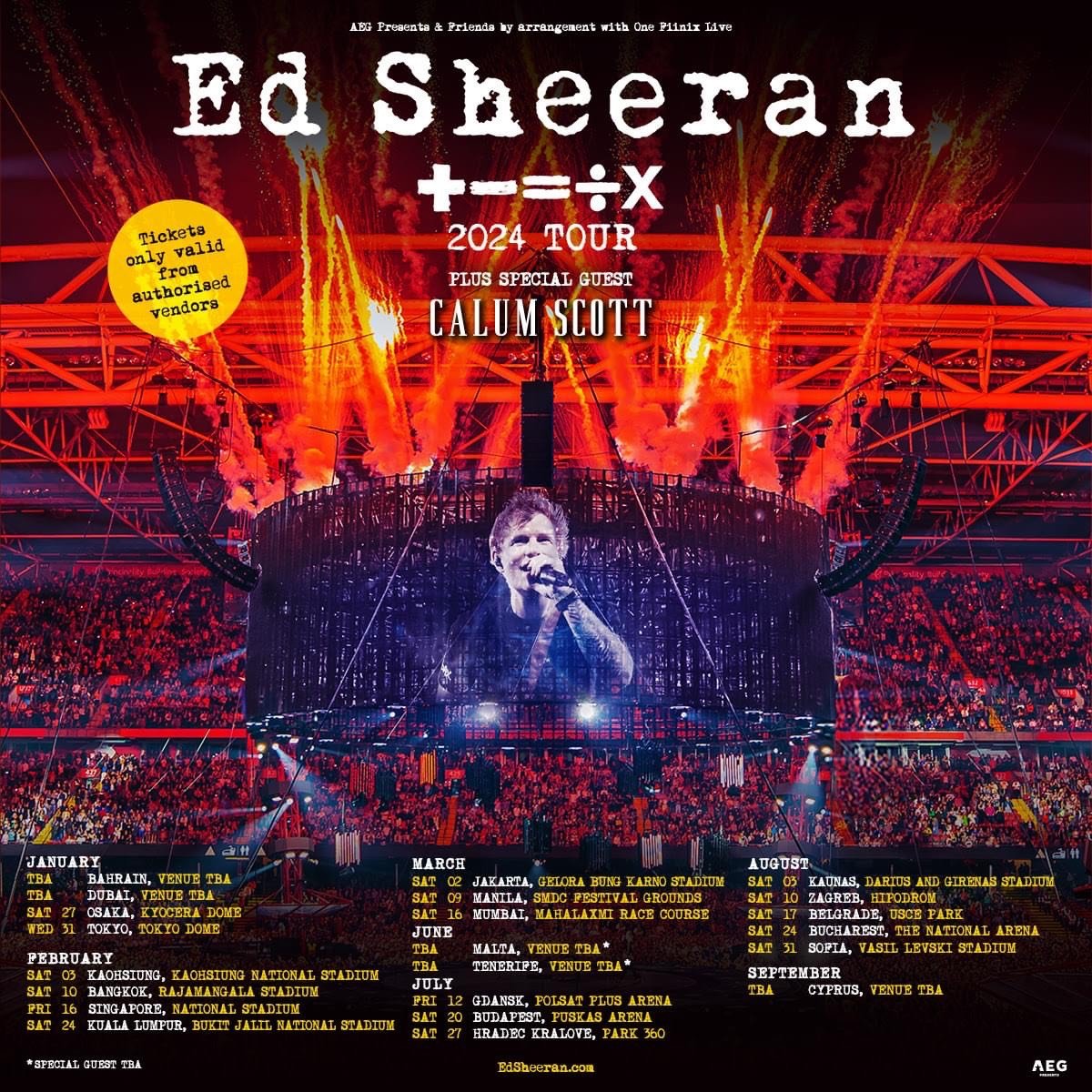 Datele turneului Ed Sheeran din 2024