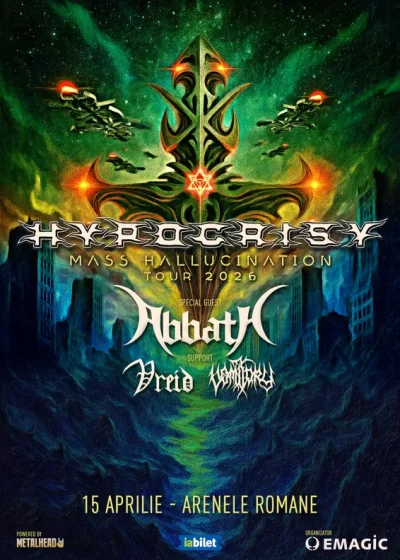 Concert Hypocrisy – Mass Hallucination Tour la Arenele Romane din București