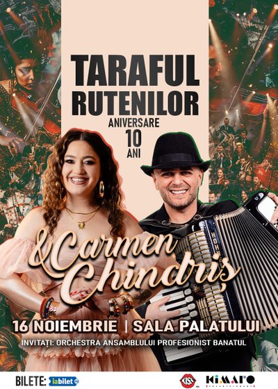 Concert Taraful Rutenilor și Carmen Chindriș – Aniversare 10 ani la Sala Palatului din București