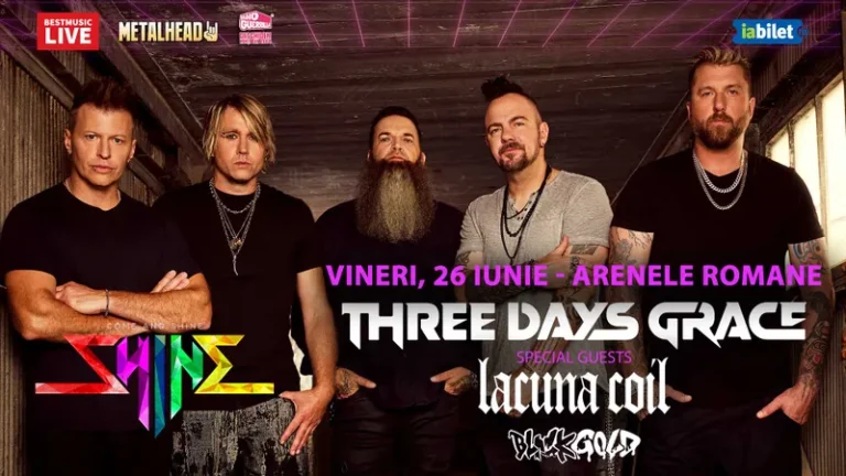 Concert Three Days Grace, Lacuna Coil & Black Gold la Arenele Romane din București