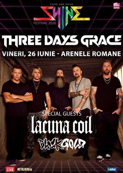 Concert Three Days Grace, Lacuna Coil & Black Gold la Arenele Romane din București