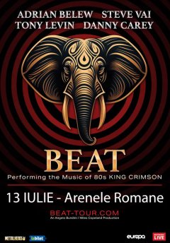 Concert BEAT – Steve Vai, Danny Carey, Adrian Belew, Tony Levin la Arenele Romane din București