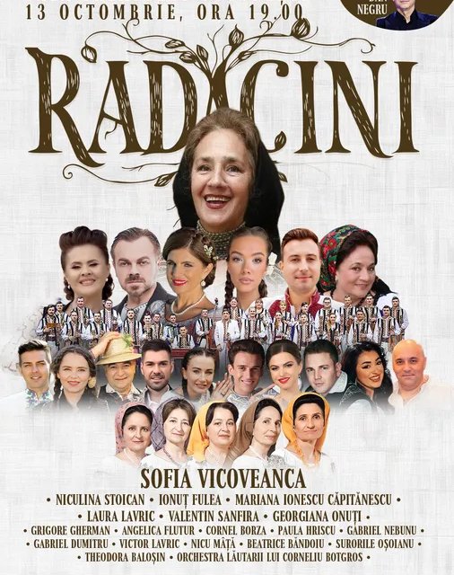 Concert Sofia Vicoveanca – Rădăcini la Sala Palatului din București