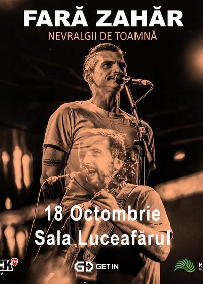 Concert Fără Zahăr – Nevralgii de Toamnă la Sala Luceafărul din București