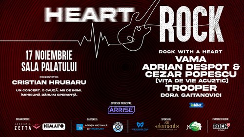 Concert Heart Rock – Vama, Vița de Vie Acou2tic, Trooper și Dora Gaitanovici la Sala Palatului din București