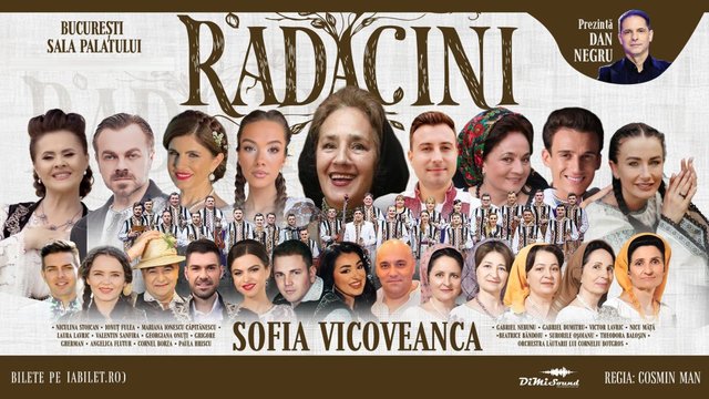 Concert Sofia Vicoveanca – Rădăcini la Sala Palatului din București