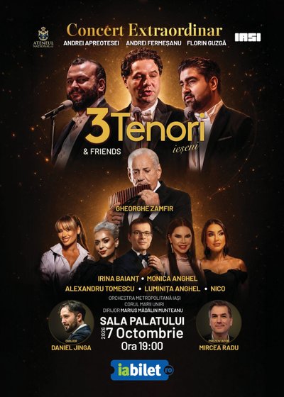 Concert 3 Tenori ieșeni & Friends la Sala Palatului din București