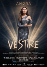 Concert Andra – VESTIRE (Concert Extraordinar de Crăciun) la Sala Palatului din București