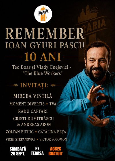Remember Ioan Gyuri Pascu – 10 ani la Berăria H din București
