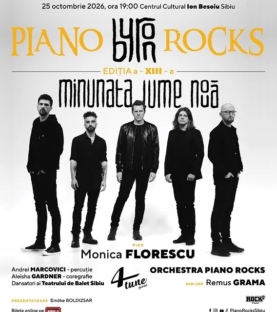 Concert byron – PIANO ROCKS simfonic la Centrul Cultural Ion Besoiu din Sibiu